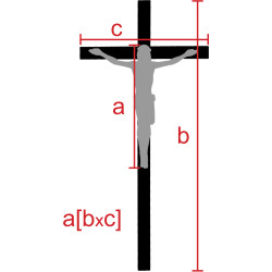 Cristo Barroco en cruz con Evangelistas y rayos con Titulus Crucis en hebreo - latín - griego